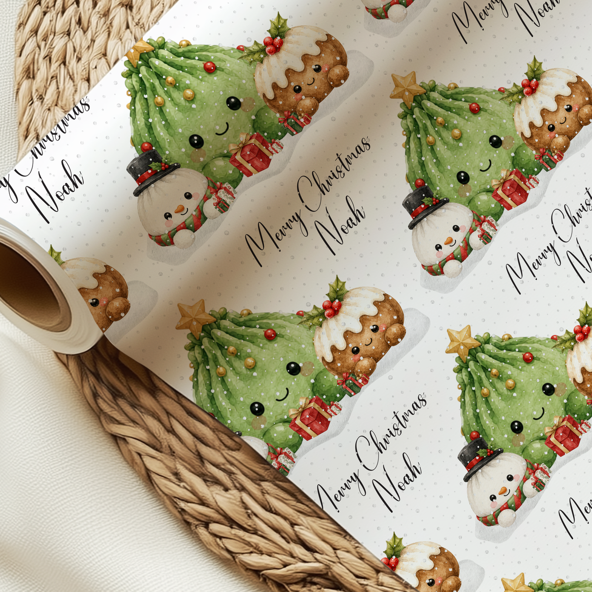 Personalised Dumpling Christmas Wrapping Paper