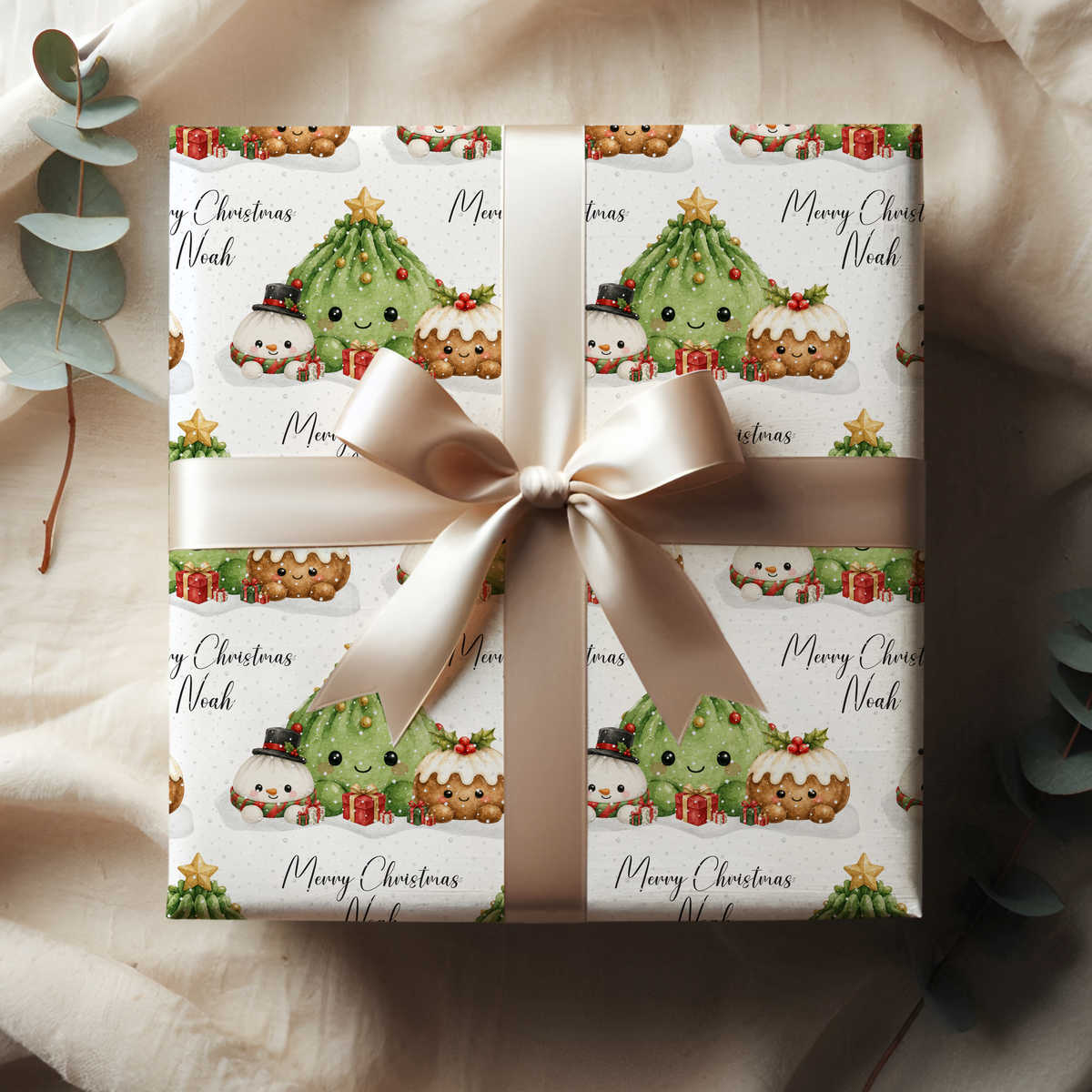 Personalised Dumpling Christmas Wrapping Paper