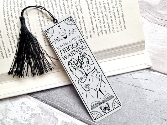 Trigger Warning Bookmark, Booktok, Dark Romance reader gift, Smut Reader