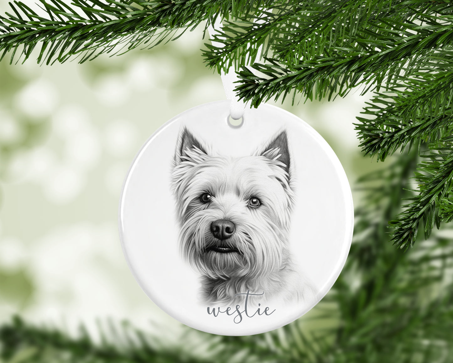 Personalised Westie Christmas bauble