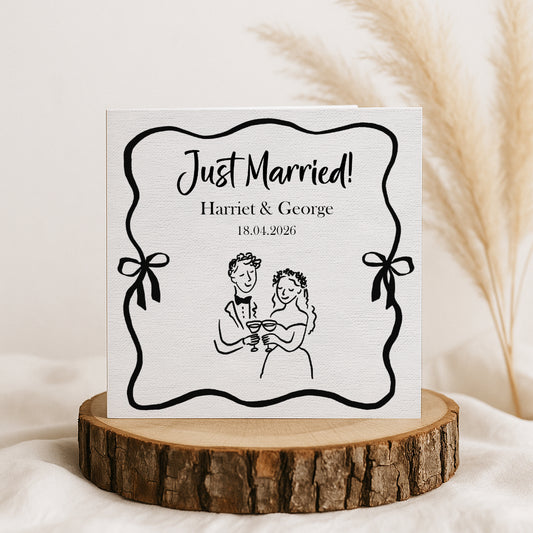 Personalised Wedding Card – Just Married Couple Card