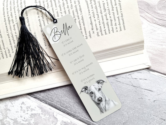 Personalised Whippet Bookmark