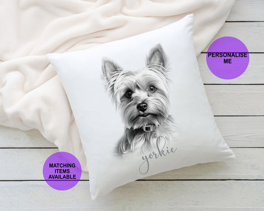Personalised Yorkie cushion, Yorkie dog breed gift