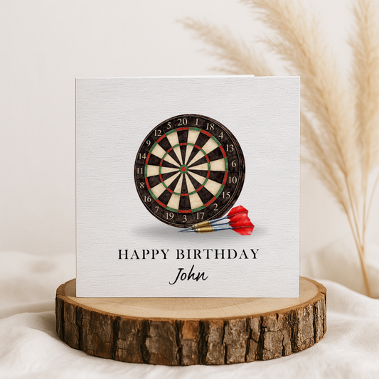 Personalised Darts Player Birthday Card
