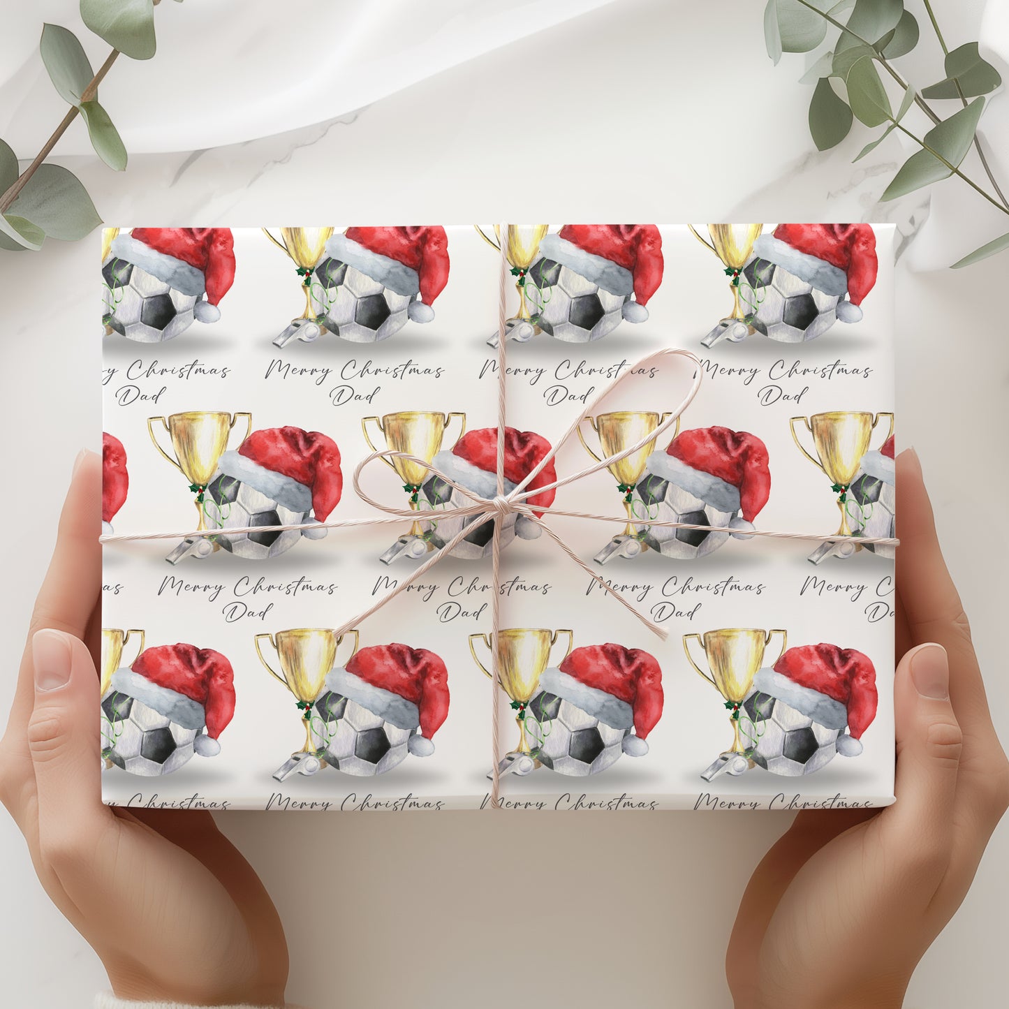 Christmas Football Wrapping Paper, Personalised Christmas Football Gift Wrap
