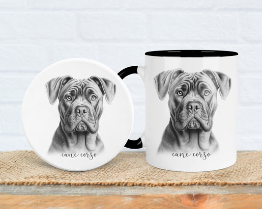 Cane Corso Mug, Personalised dog breed mug, Cane Corso gift, Cane Corso mug, 11oz ceramic mug, dog lover gift, Mug and Coaster Set