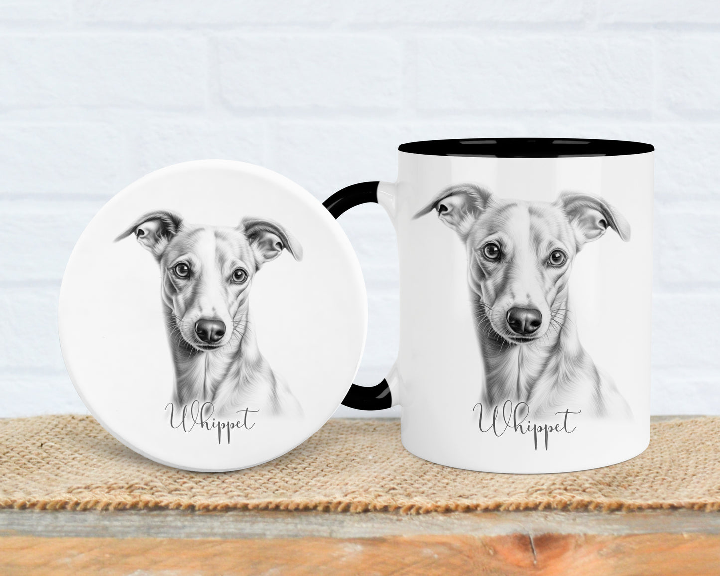 Whippet Mug, Personalised dog breed mug, Whippet gift, Whippet mug, 11oz ceramic mug, dog lover, Whippet Mug and Coaster gift set