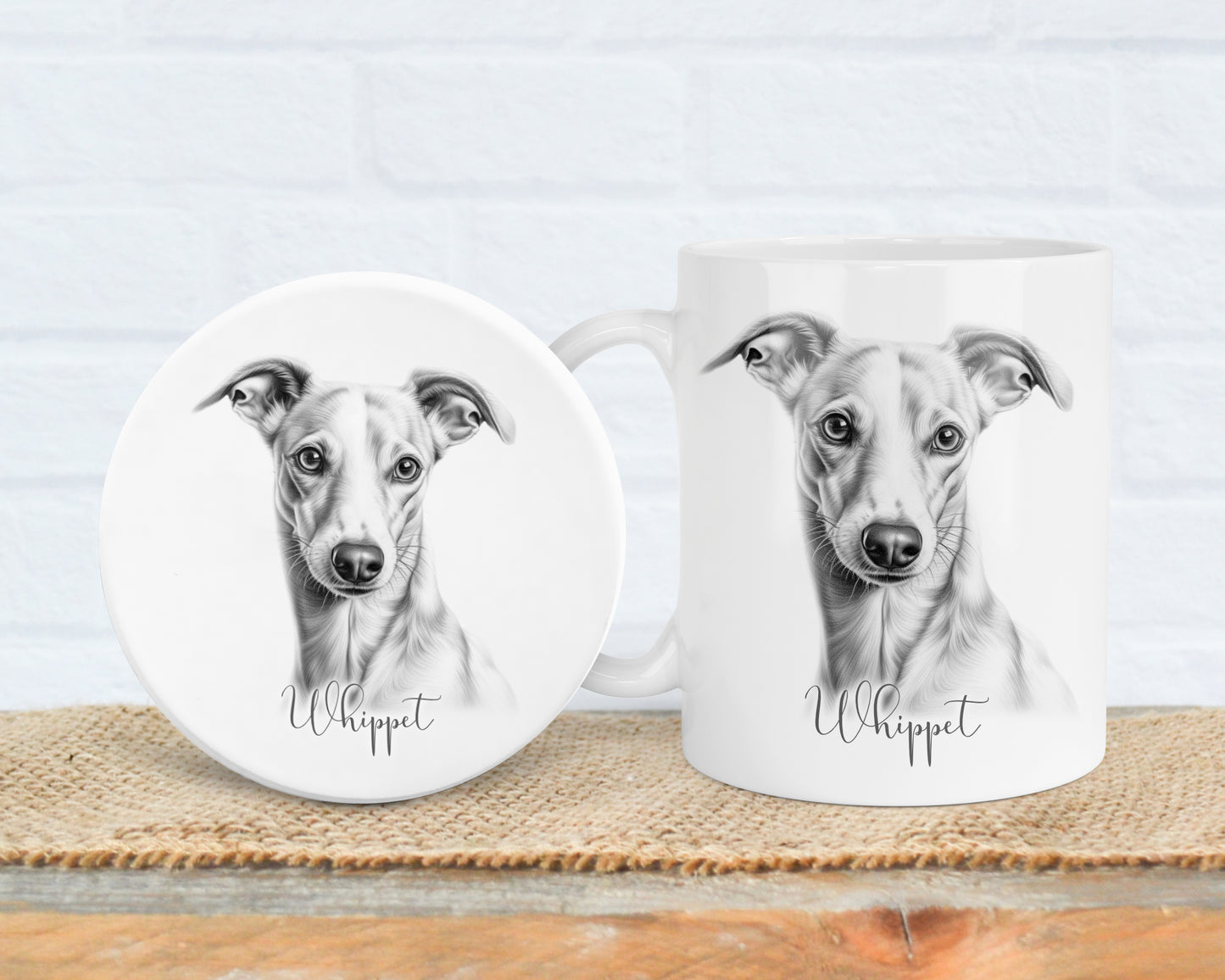 Whippet Mug, Personalised dog breed mug, Whippet gift, Whippet mug, 11oz ceramic mug, dog lover, Whippet Mug and Coaster gift set
