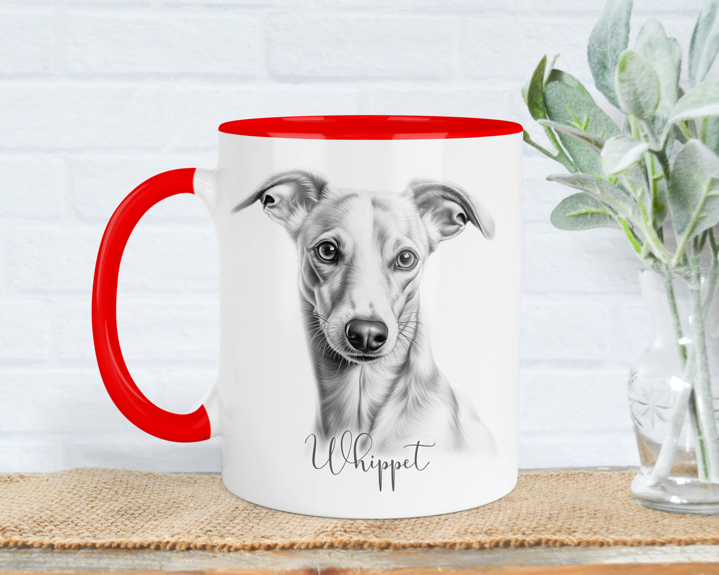 Whippet Mug, Personalised dog breed mug, Whippet gift, Whippet mug, 11oz ceramic mug, dog lover, Whippet Mug and Coaster gift set