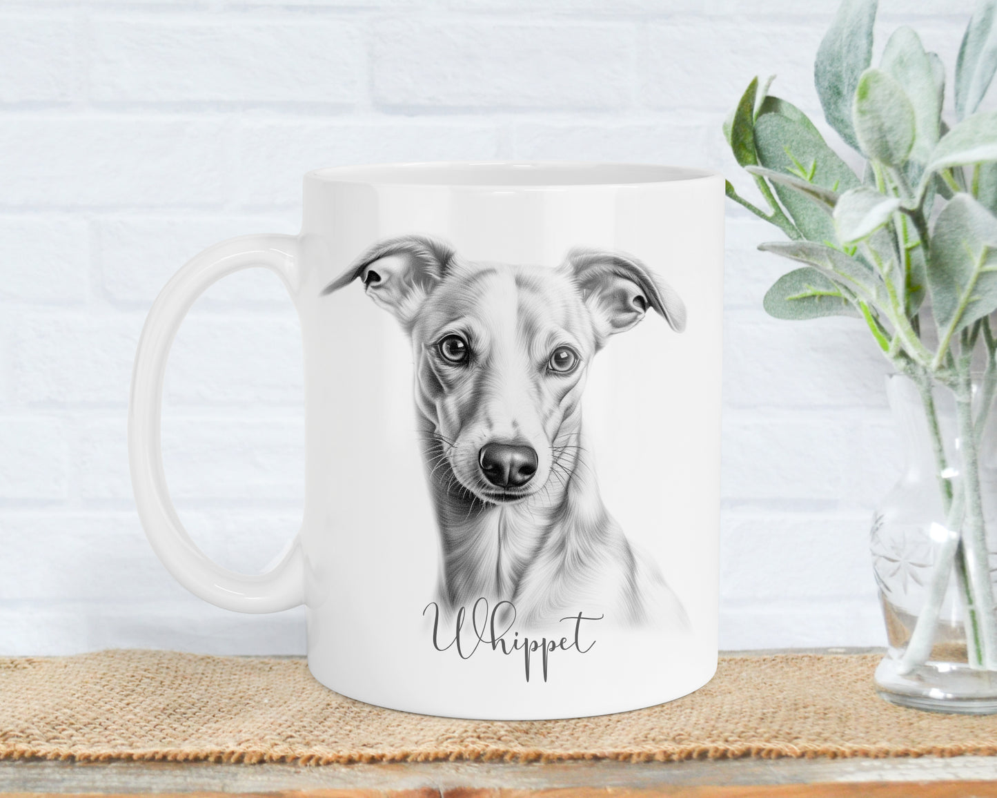 Whippet Mug, Personalised dog breed mug, Whippet gift, Whippet mug, 11oz ceramic mug, dog lover, Whippet Mug and Coaster gift set