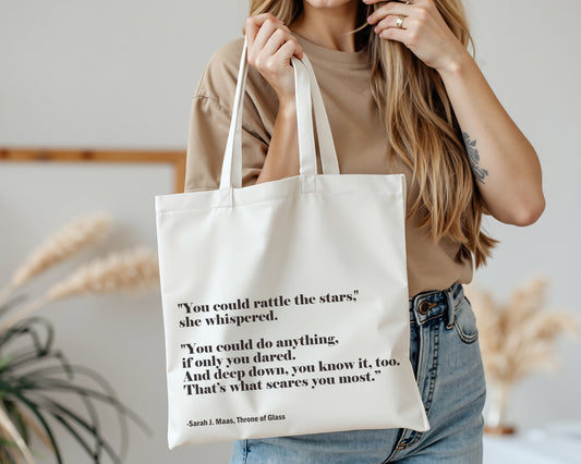 Throne of glass linen shopping bag - Rattle the Stars