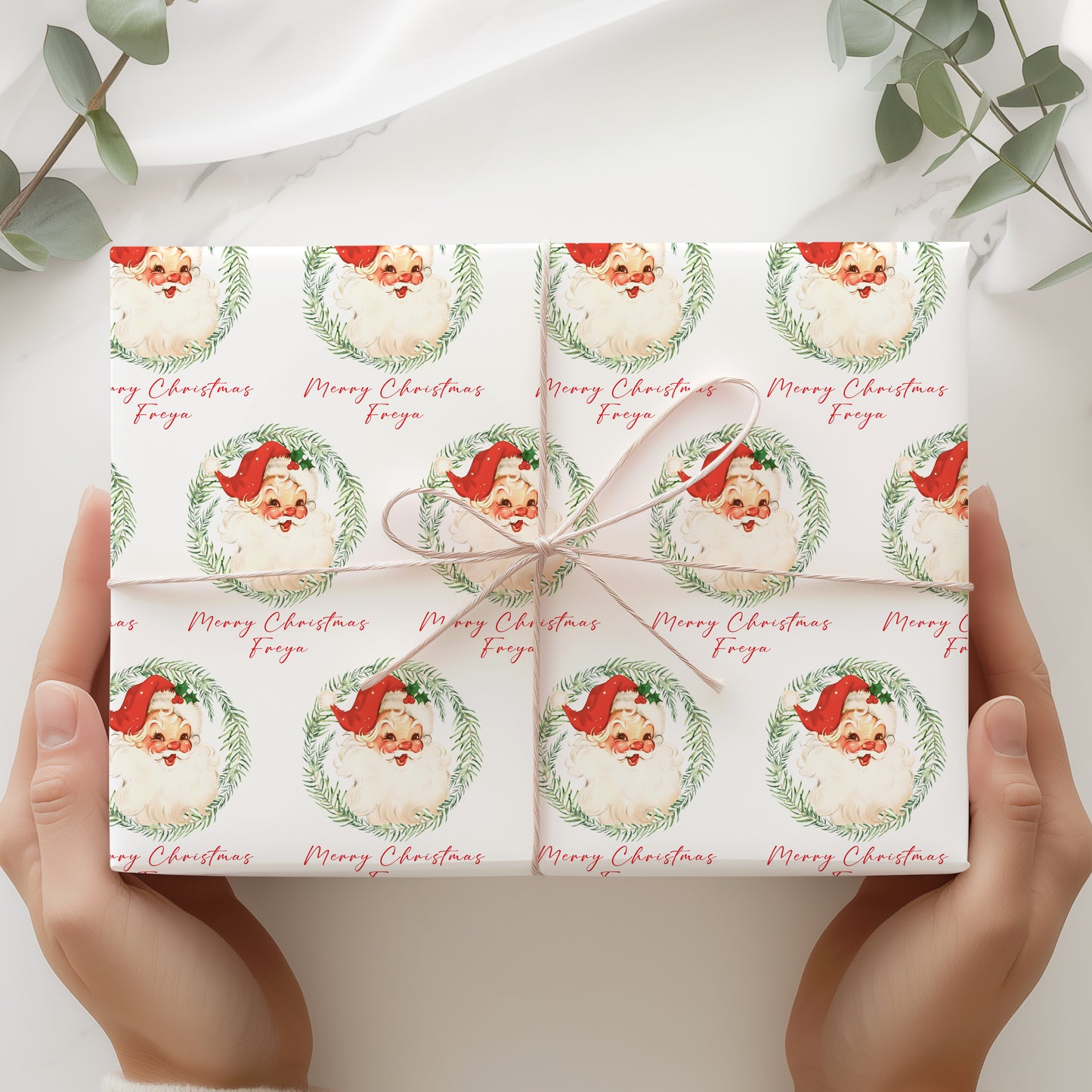 Retro Christmas Wrapping Paper, Personalised Retro Santa Christmas Gift Wrap