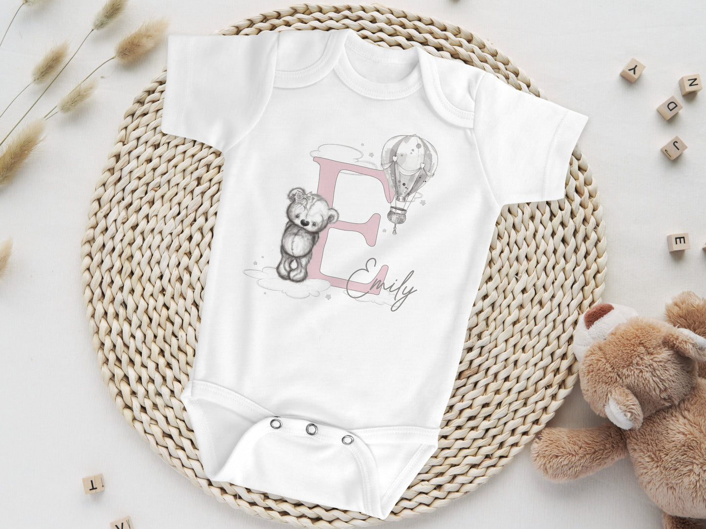 Personalised sketchy bear babygrow